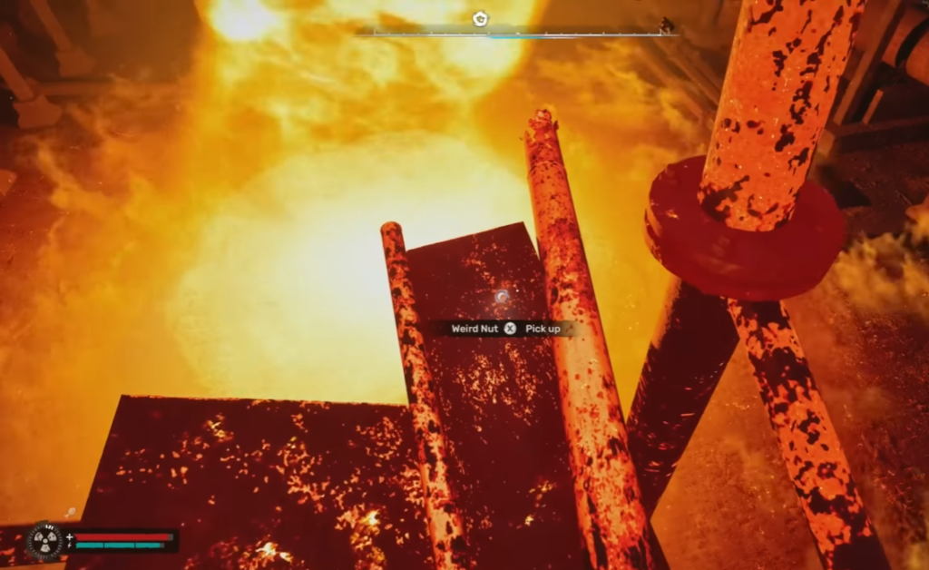 Picking up Weird Nut near molten lava