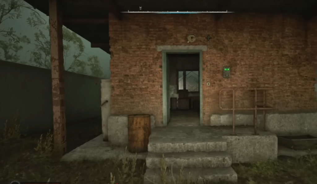 Open doorway in brick building entrance