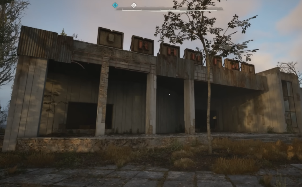 Abandoned building with open bays outdoors