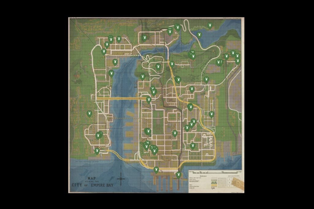 Empire Bay map with Playboy locations marked.