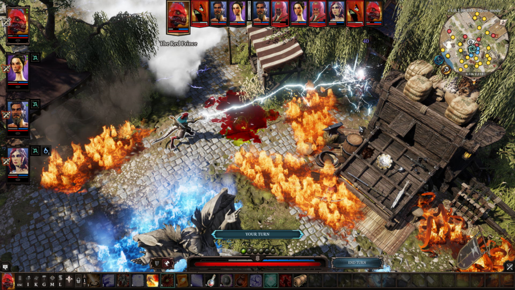 Divinity Original Sin 2 battle with lightning and fire street