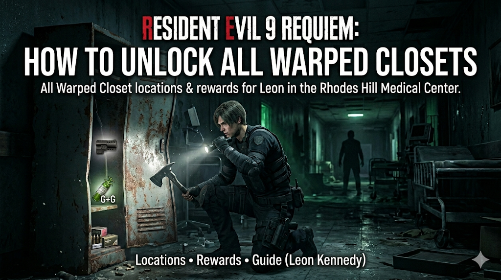 Leon Kennedy opens locker in hospital corridor