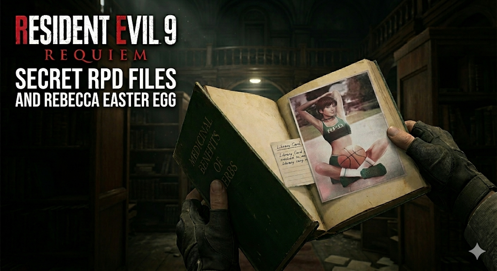 Resident Evil 9 book opened in library