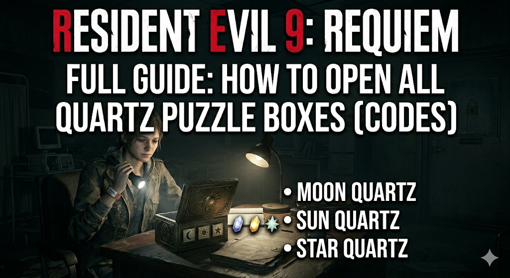 Resident Evil 9 Requiem guide text overlay