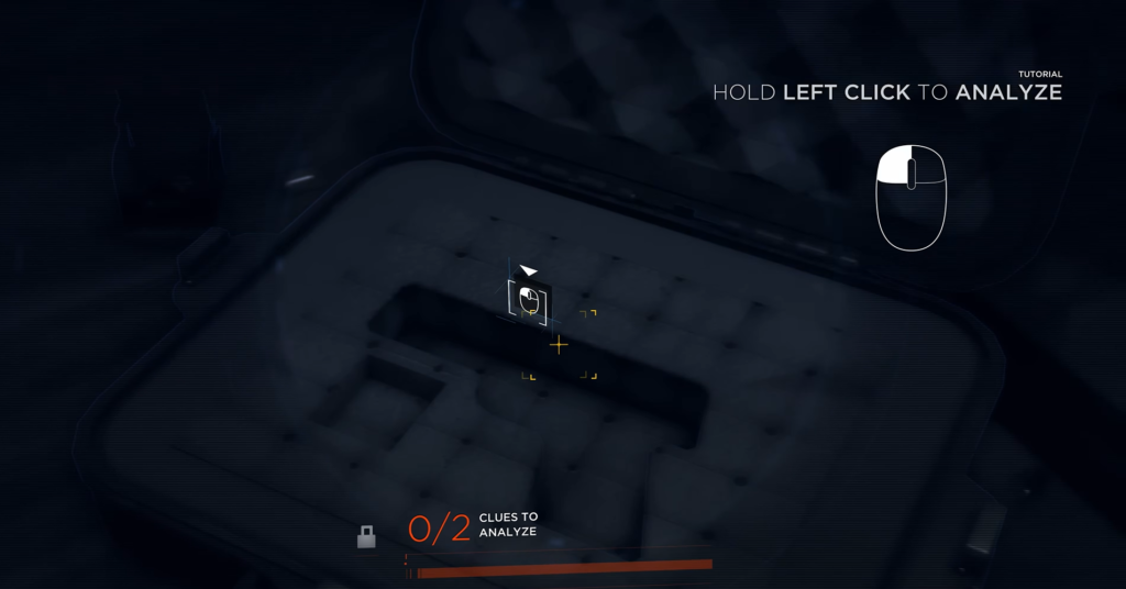 Hold left click tutorial over suitcase interior