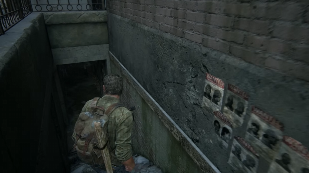 Joel from The Last of Us descends stairwell underground