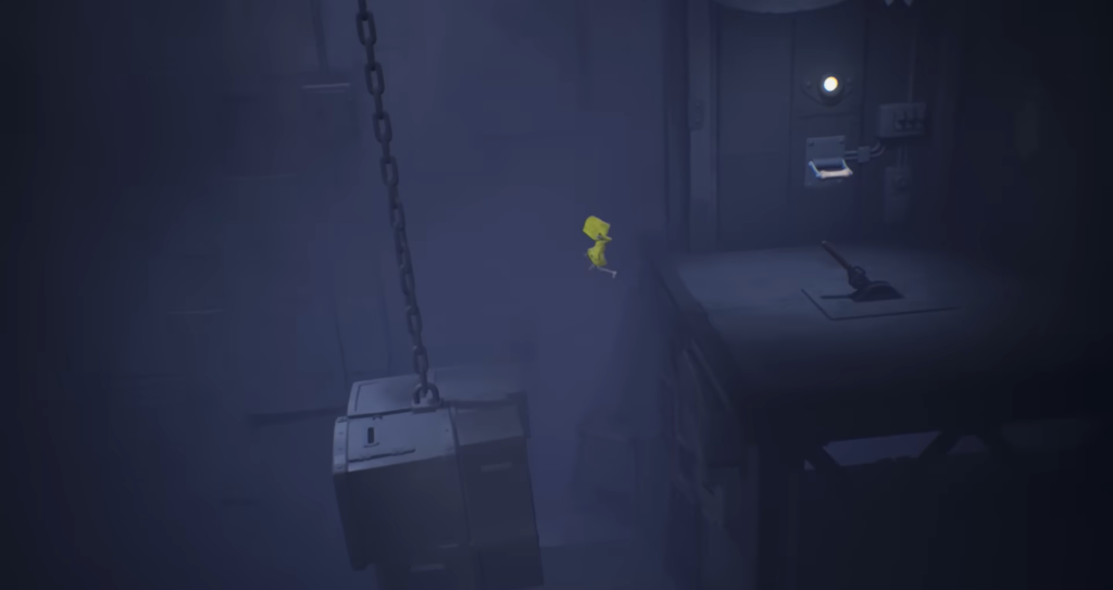 Six from Little Nightmares jumps across dark room