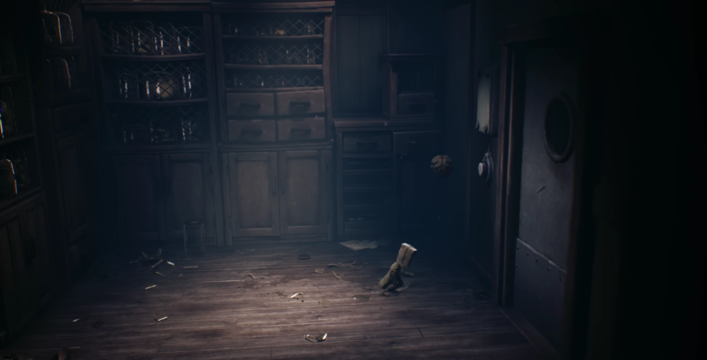 Six from Little Nightmares walking in dark room