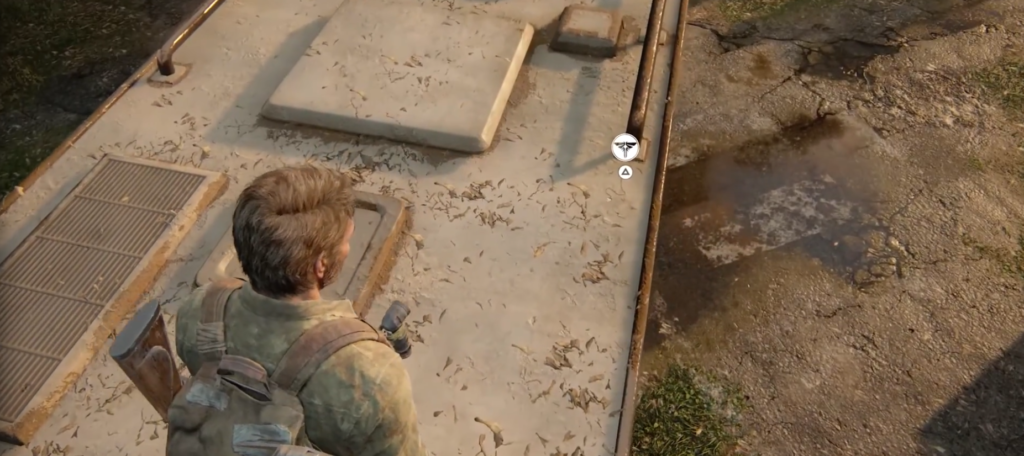 Joel from The Last of Us stands on train roof