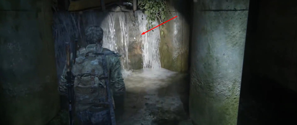 Joel from The Last of Us walking in sewer tunnel