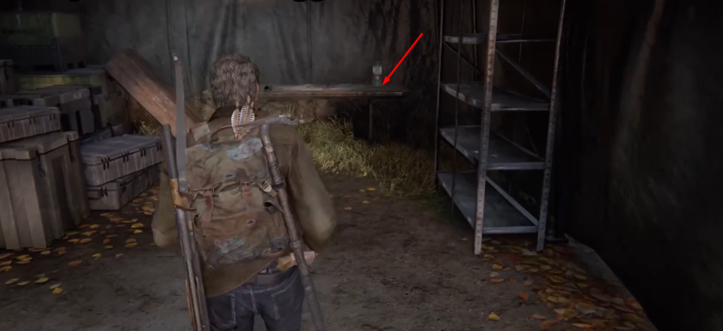 Joel from The Last of Us walks inside tent