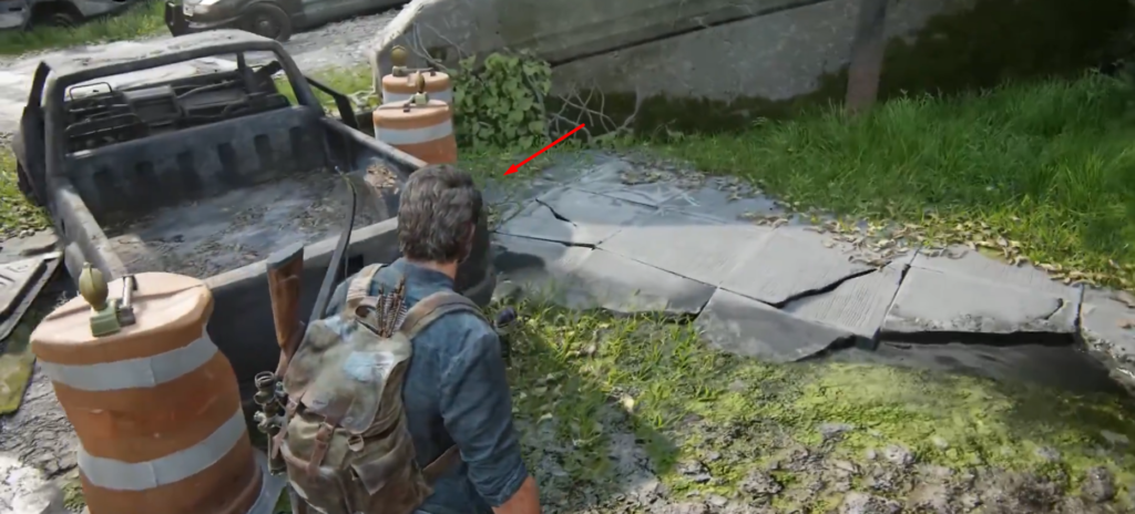 Joel from The Last of Us walking near truck