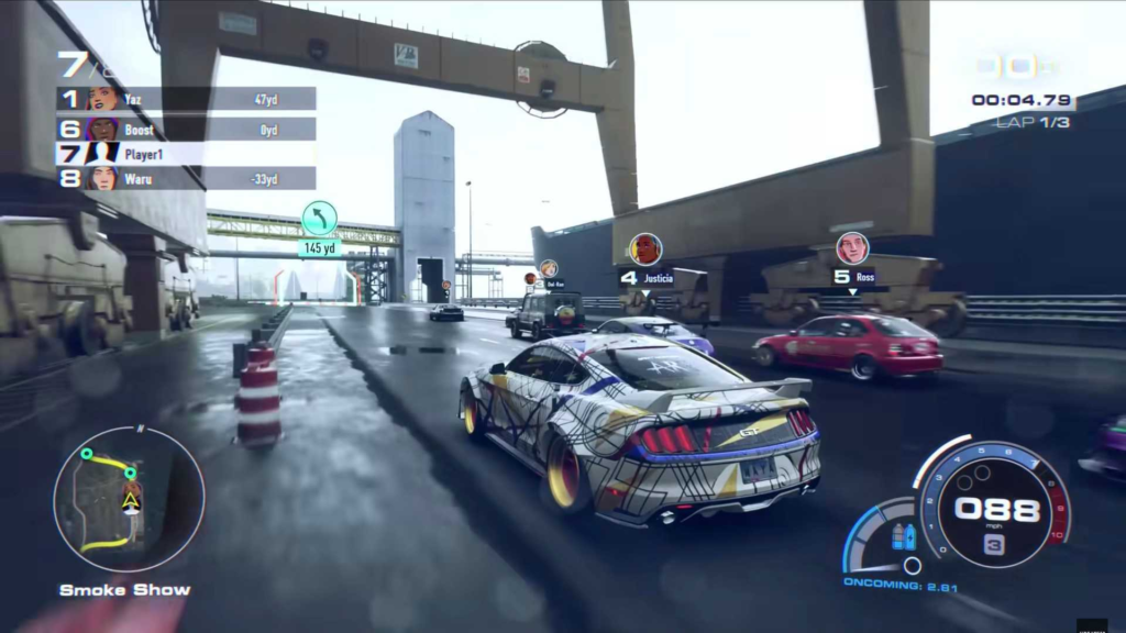 Need for Speed Heat race on wet industrial road