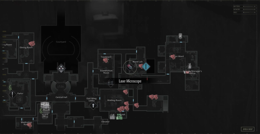 Area map showing Laser Microscope location