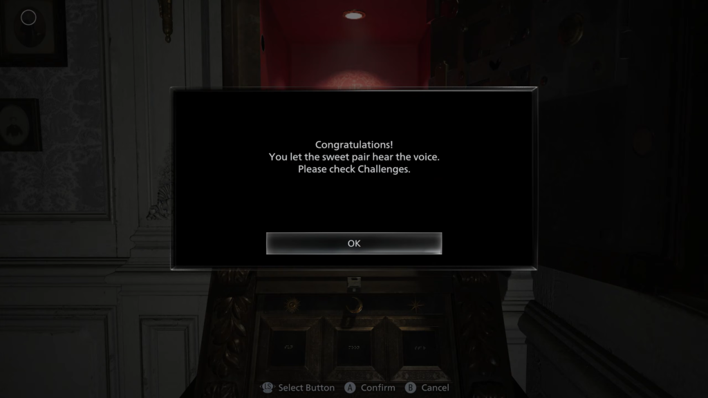 Game notification message on dark screen