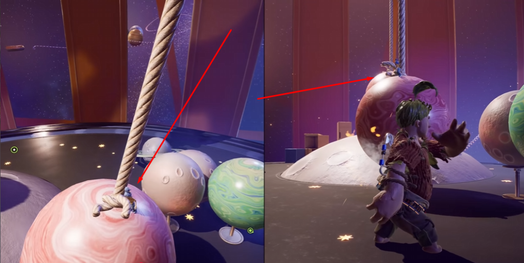 It Takes Two May pushes hanging pink planet ball