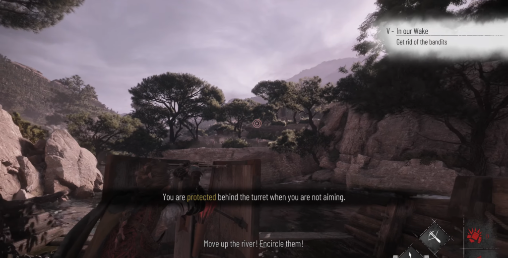 Red Dead Redemption 2 character aiming turret.