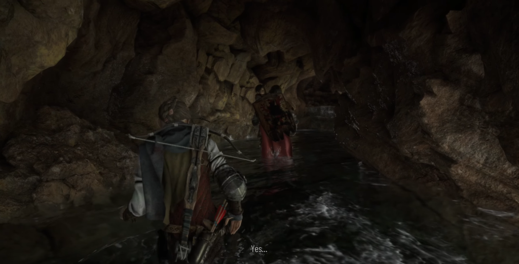 Joel and Ellie walking through cave, The Last of Us.