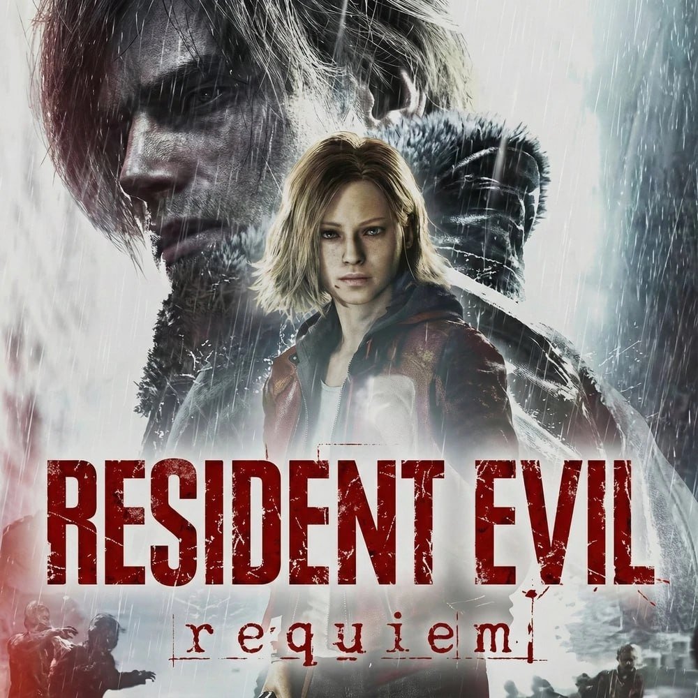 Leon and woman in rain, "Resident Evil