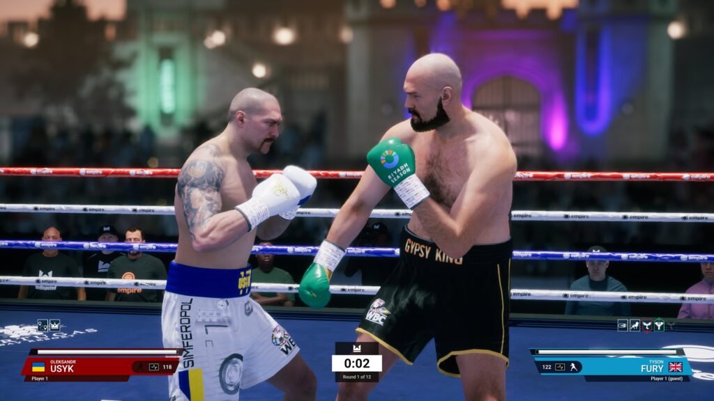 Boxing match showdown.